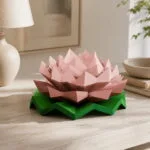 Lotusblume aus 3D-Papercraft - PDF SVG DXF