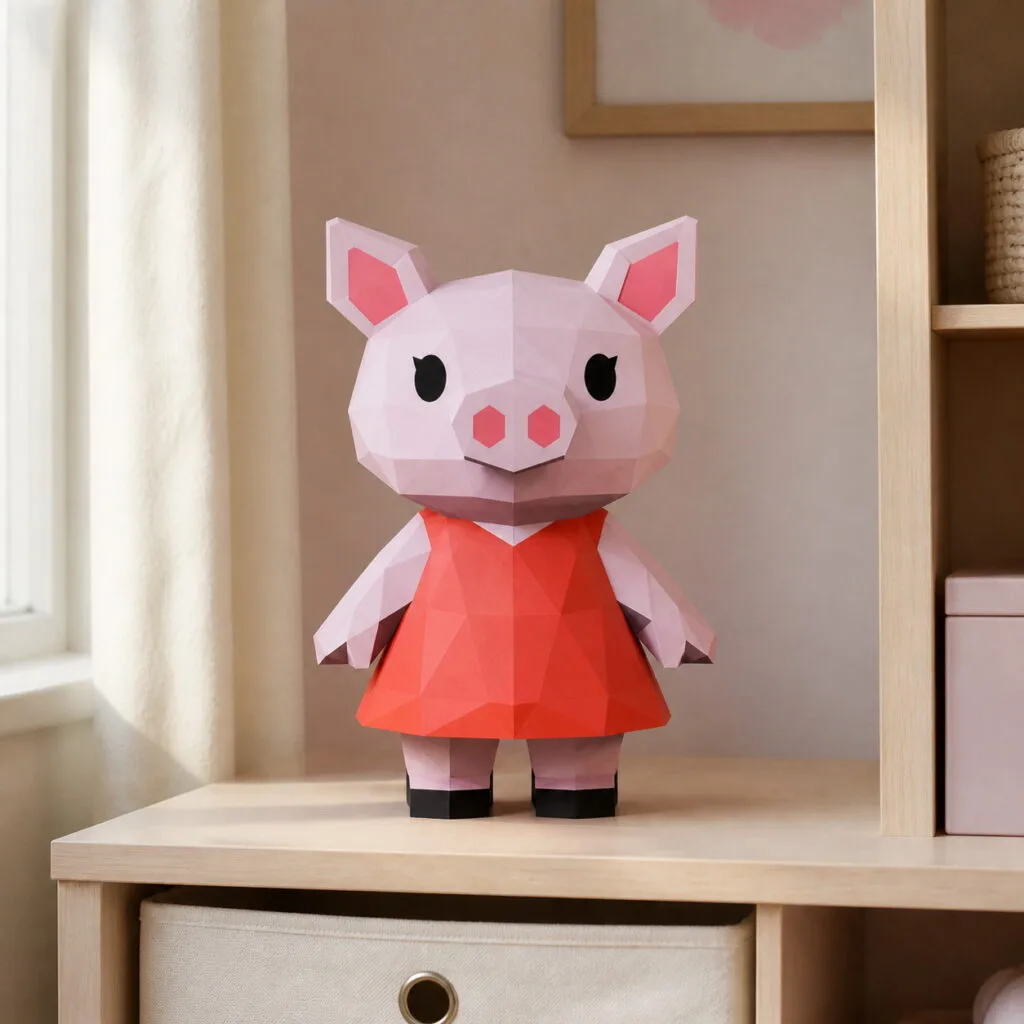 Peppa Pig en papercraft 3D - PDF SVG DXF