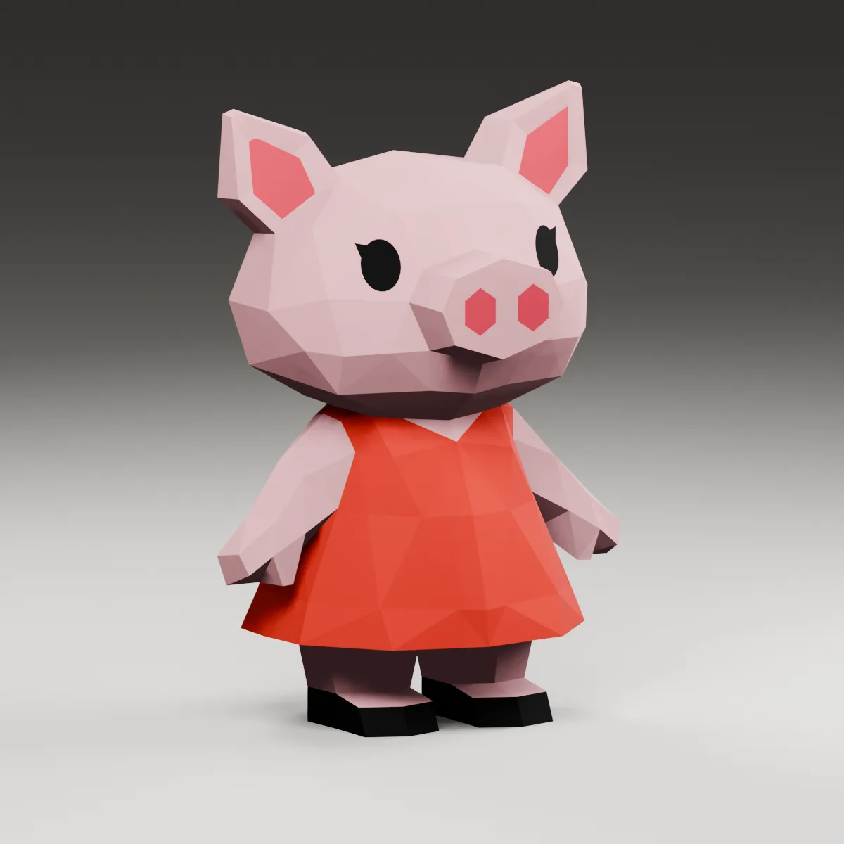 Peppa Pig papercraft 3D, vue fidèle 1