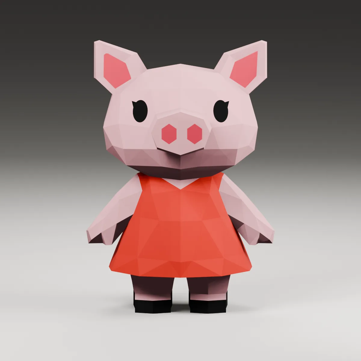 Peppa Pig papercraft 3D, vue fidèle 2