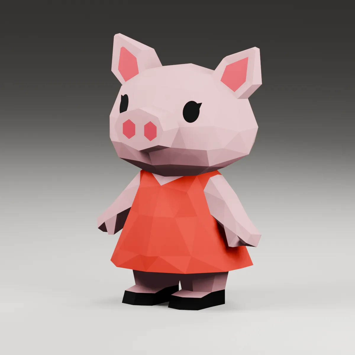Peppa Pig papercraft 3D, vue fidèle 3