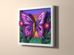 Papercraft Butterfly Shadow Box, Layered Paper Art, 3D Wall Decor Printable Template, vue 6