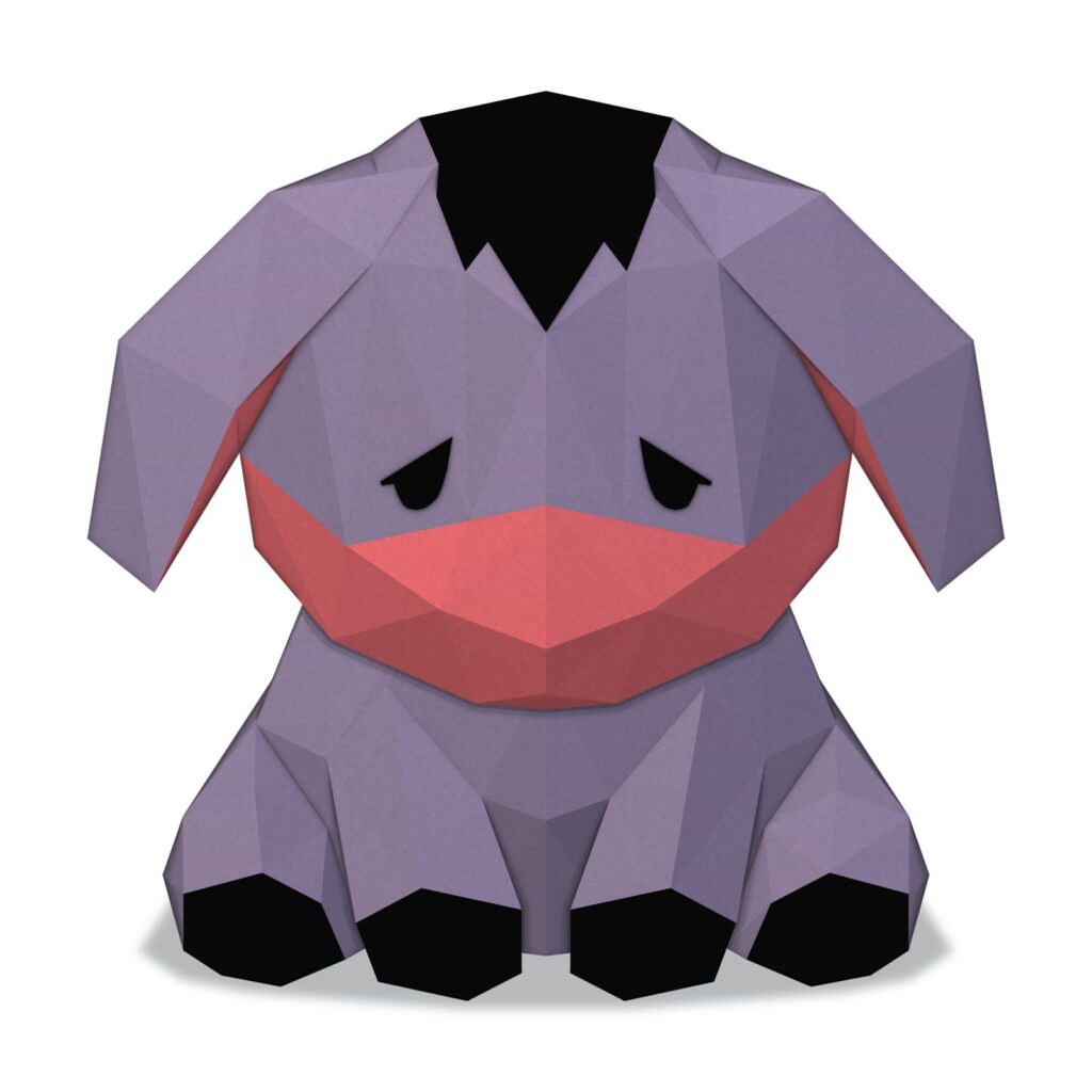 Papercraft Bourriquet en origami 3D