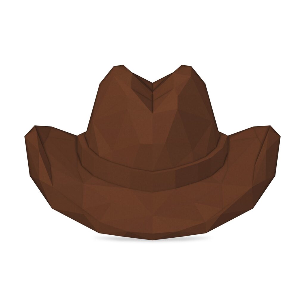 Papercraft chapeau de cowboy en origami 3D