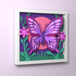 Papercraft Butterfly Shadow Box Template | 3d paint | Layered Paper Art SVG | DIY 3D Wall Decor | Cricut Papercraft