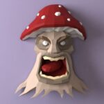 Mushroom Sculpture Papercraft DIY Wall decor | PDF, SVG | Printable Template
