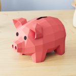 Piggy bank papercraft DIY | PDF, SVG | Printable template | Cricut