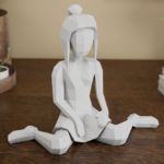 3D Papercraft Girl | Low Poly Sitting Woman | DIY Paper Sculpture PDF | SVG Cricut