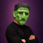 Papercraft Masque Frankenstein Halloween | Décoration Murale