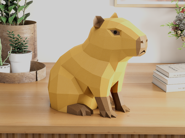Capybara Papercraft Template | PDF, SVG | DIY Paper Sculpture