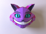 Cheshire Cat head Papercraft | PDF,SVG | Printable Template | wall decor, vue 2