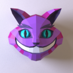 Cheshire Cat head Papercraft | PDF,SVG | Printable Template | wall decor