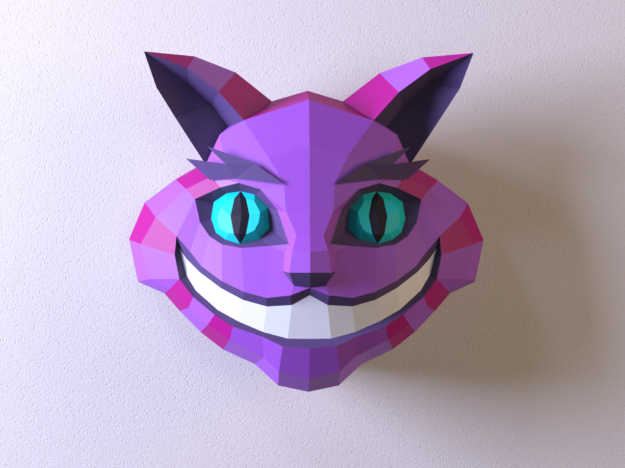 Cheshire Cat head Papercraft | PDF,SVG | Printable Template | wall decor