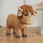 Highland Cow papercraft | PDF,SVG | DIY Printable Template | Cricut