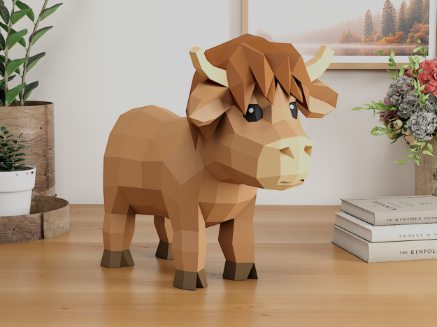 Highland Cow papercraft | PDF,SVG | DIY Printable Template | Cricut