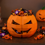 Halloween Pumpkin Candy Bowl, Jack O Lantern Candy Holder, Papercraft Treat Box, Printable DIY Halloween Decor