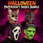 Papercraft Bundle Masques Halloween | Décoration Murale