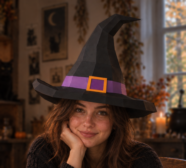 Witch's hat papercraft DIY | Halloween | Printable template | PDF , SVG | Cricut