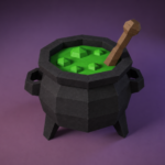 Witch Cauldron Papercraft DIY | Halloween decor | PDF, SVG | Cricut