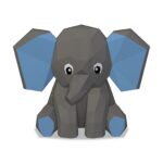 Papercraft Dumbo en origami 3D