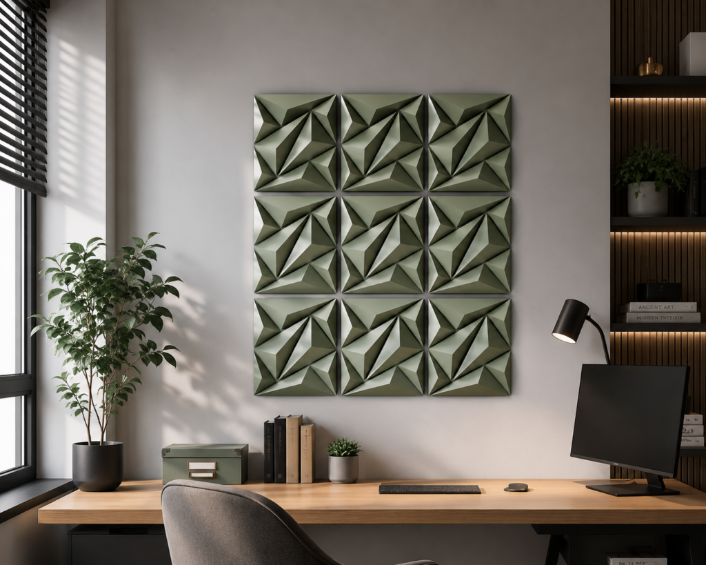 Geometric Wall Decor PDF Template | 3D Papercraft Wall Art | DIY Paper Wall Panels | Modern Polygon Decor | Printable Pattern, vue 3