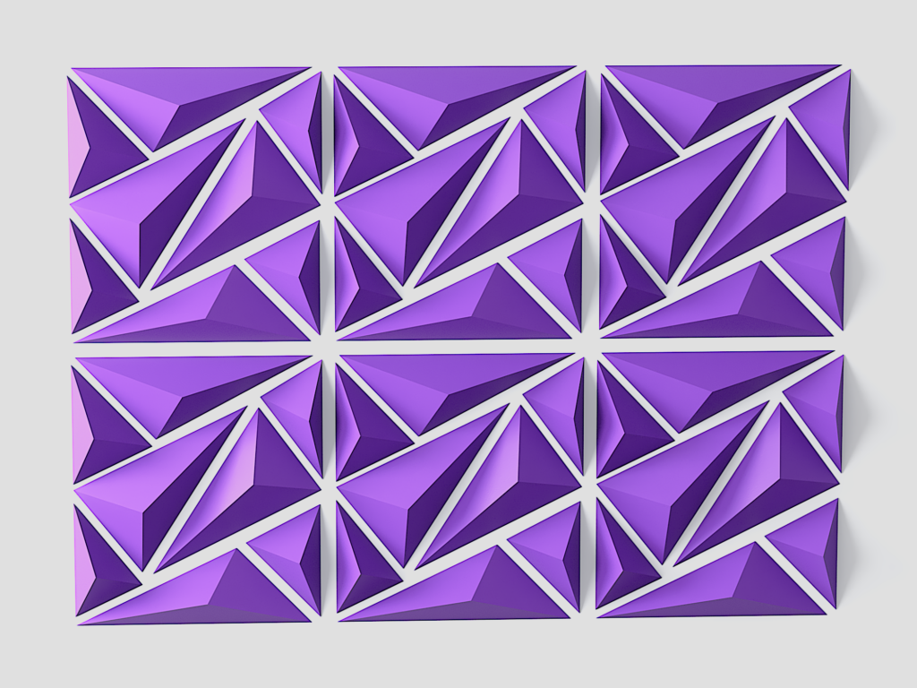 Geometric Wall Decor PDF Template | 3D Papercraft Wall Art | DIY Paper Wall Panels | Modern Polygon Decor | Printable Pattern, vue 4