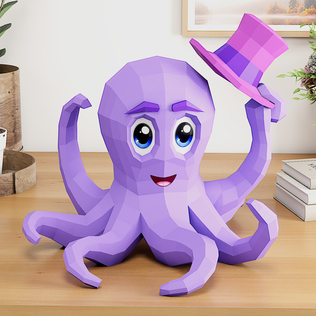 Octopus papercraft DIY | PDF , SVG | Printable Template | Cricut, vue 2