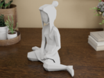 3D Papercraft Girl | Low Poly Sitting Woman | DIY Paper Sculpture PDF | SVG Cricut, vue 3