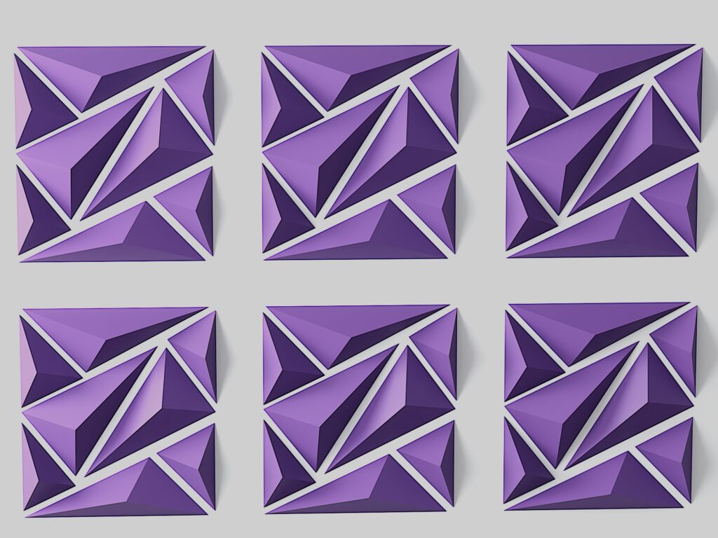 Geometric Wall Decor PDF Template | 3D Papercraft Wall Art | DIY Paper Wall Panels | Modern Polygon Decor | Printable Pattern, vue 5