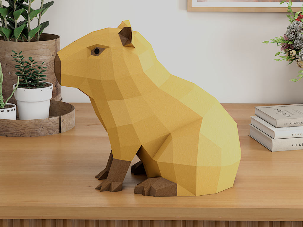 Capybara Papercraft Template | PDF, SVG | DIY Paper Sculpture, vue 5