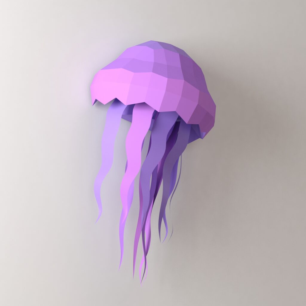 Jellyfish Papercraft Wall Decor | Low Poly | Room Decor | PDF,SVG | | Cricut, vue 2