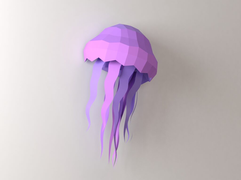 Jellyfish Papercraft Wall Decor | Low Poly | Room Decor | PDF,SVG | | Cricut, vue 3