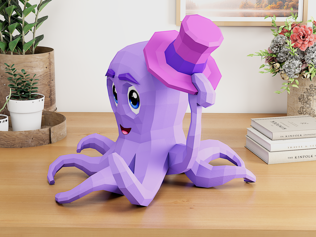 Octopus papercraft DIY | PDF , SVG | Printable Template | Cricut, vue 4