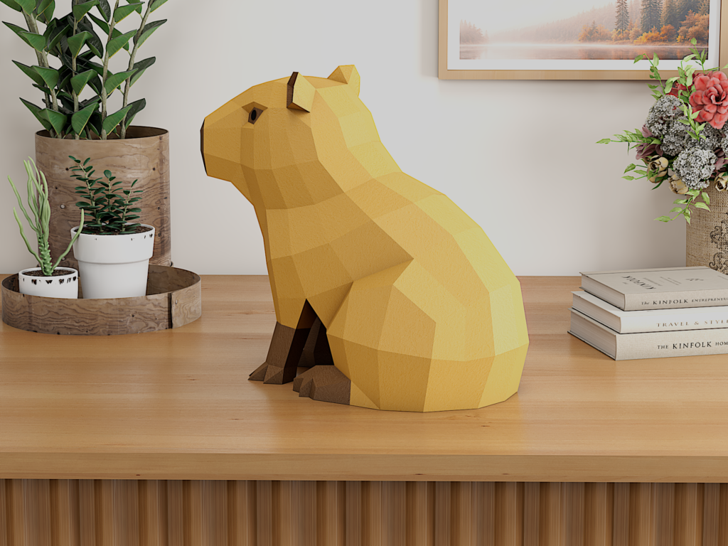 Capybara Papercraft Template | PDF, SVG | DIY Paper Sculpture, vue 4