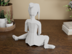 3D Papercraft Girl | Low Poly Sitting Woman | DIY Paper Sculpture PDF | SVG Cricut, vue 5