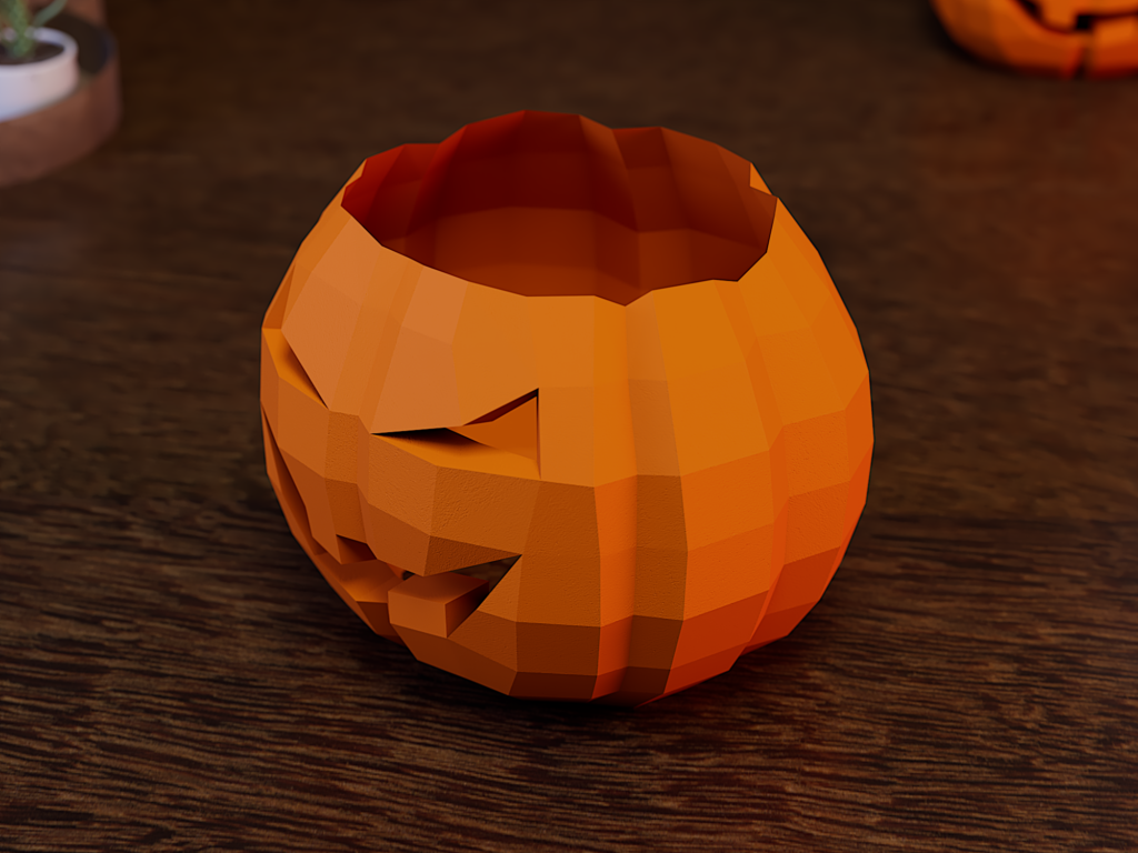 Halloween Pumpkin Candy Bowl, Jack O Lantern Candy Holder, Papercraft Treat Box, Printable DIY Halloween Decor, vue 5