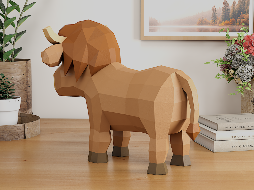 Highland Cow papercraft | PDF,SVG | DIY Printable Template | Cricut, vue 4