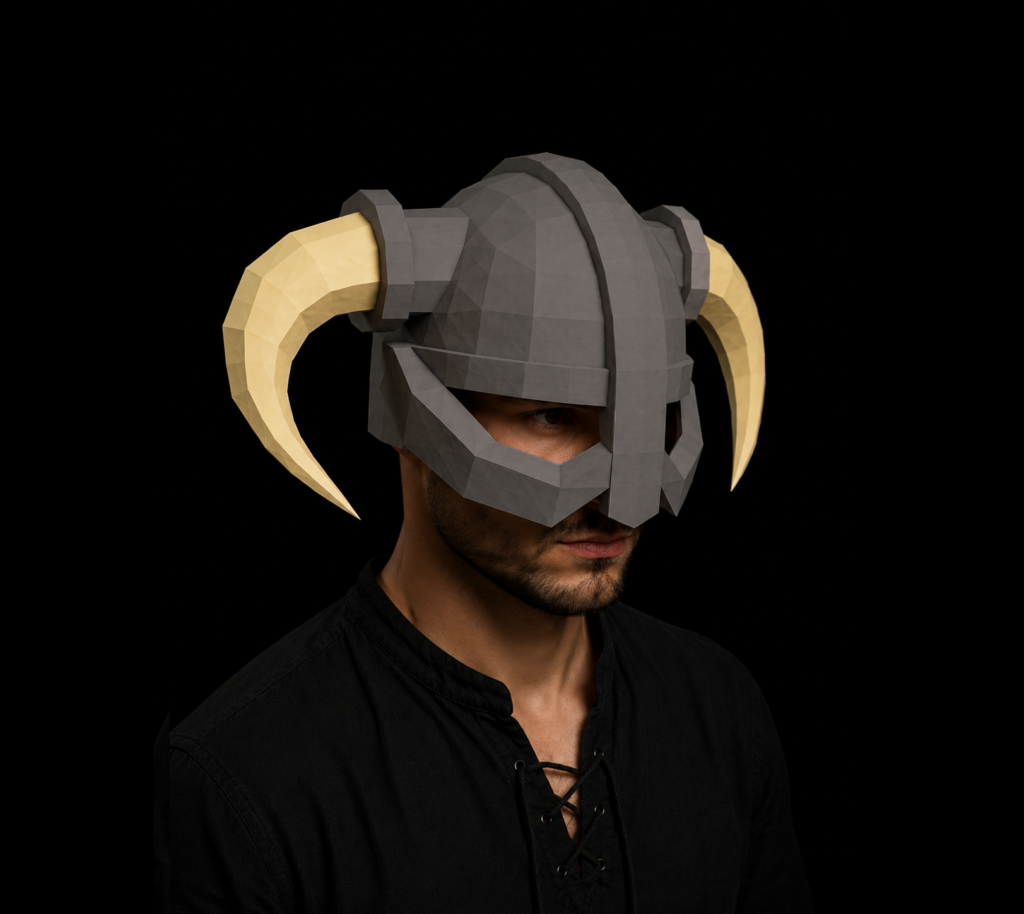 Dovahkiin's helmet Papercraft DIY | PDF, SVG | Template | Cricut, vue 4