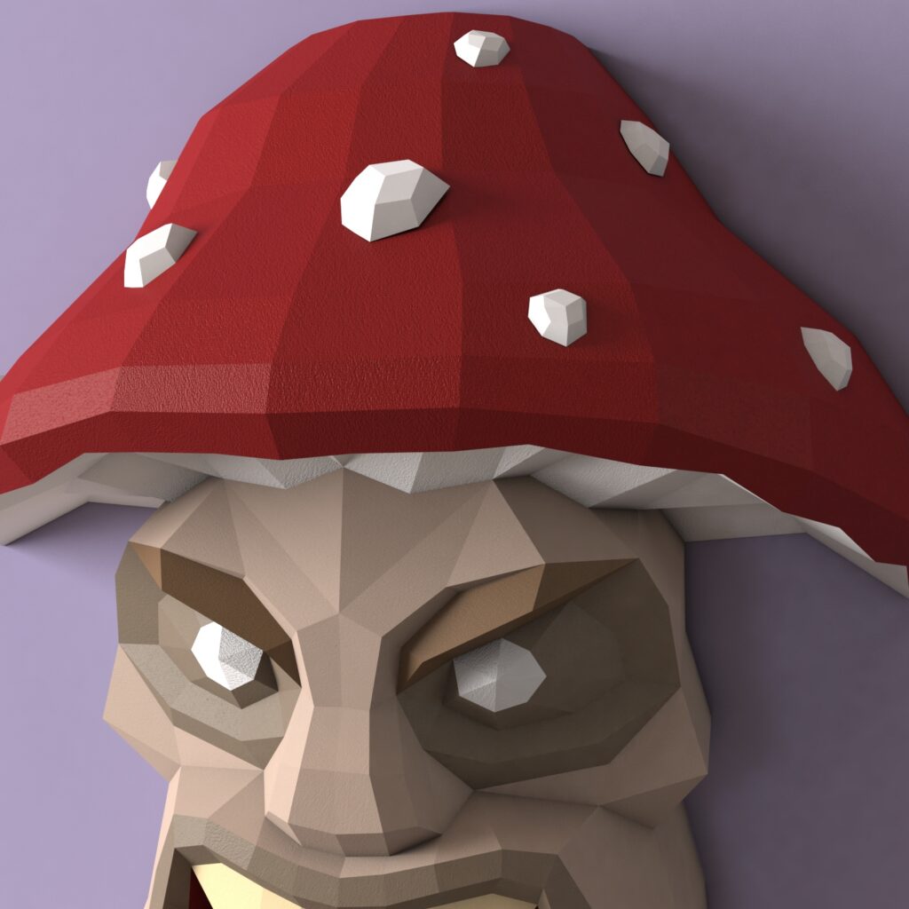 Mushroom Sculpture Papercraft DIY Wall decor | PDF, SVG | Printable Template, vue 2