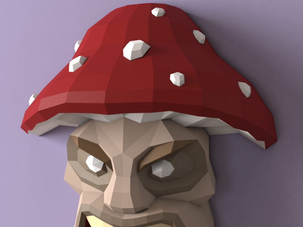 Mushroom Sculpture Papercraft DIY Wall decor | PDF, SVG | Printable Template, vue 3