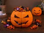 Halloween Pumpkin Candy Bowl, Jack O Lantern Candy Holder, Papercraft Treat Box, Printable DIY Halloween Decor, vue 4