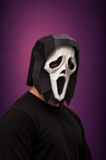 Papercraft Masque de fantôme Halloween | Décoration murale, vue 3