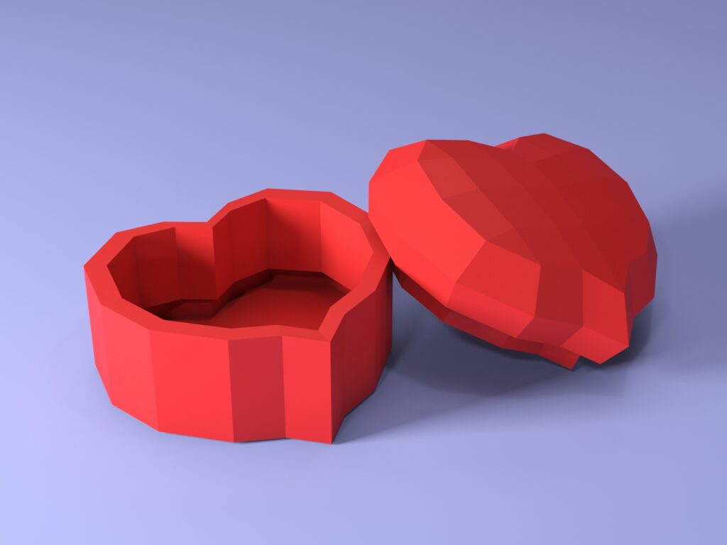 Papercraft Heart shaped box DIY | PDF,SVG | cruicut, vue 4