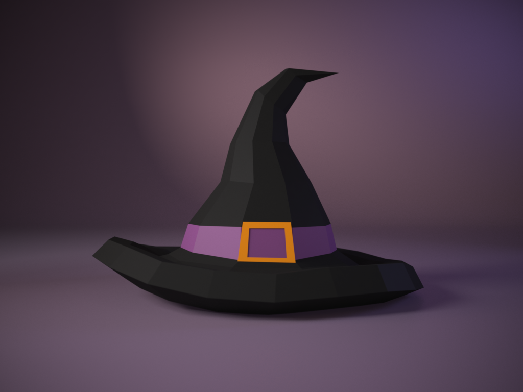 Witch's hat papercraft DIY | Halloween | Printable template | PDF , SVG | Cricut, vue 4