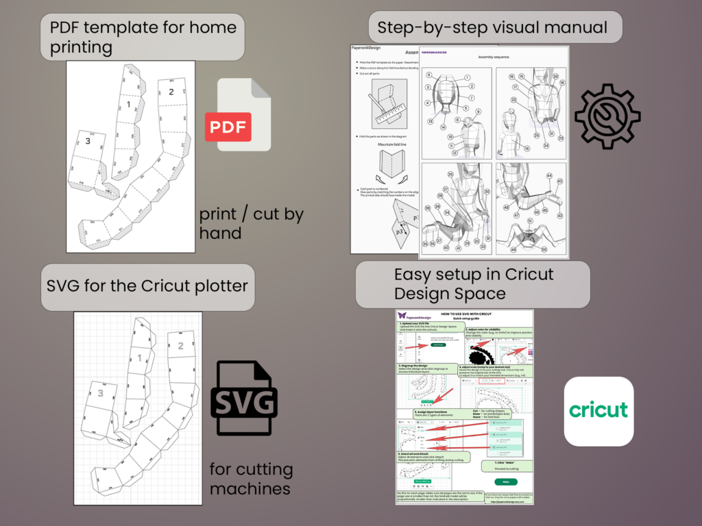 3D Papercraft Girl | Low Poly Sitting Woman | DIY Paper Sculpture PDF | SVG Cricut, vue 4