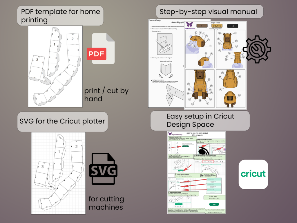 Capybara Papercraft Template | PDF, SVG | DIY Paper Sculpture, vue 3