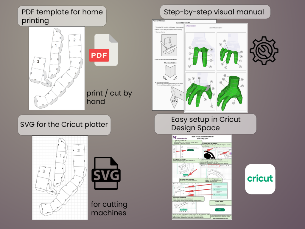 Hand Halloween Decor Papercraft | PDF , SVG | Printable template | Cricut, vue 3