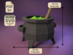 Witch Cauldron Papercraft DIY | Halloween decor | PDF, SVG | Cricut, vue 6