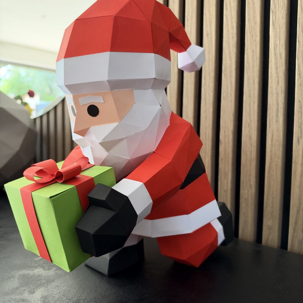 Père Noël au cadeau vert - 2