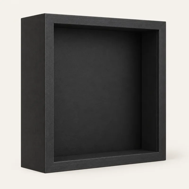 Cadre profond carré noir de 15 x 15 cm